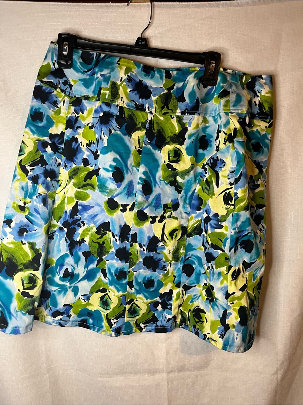 Dress Barn Floral Mini Skirt in Blue, Green & Black